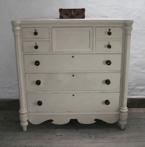 Pedran hand painted shabby chic Scotch Chest of Drawers