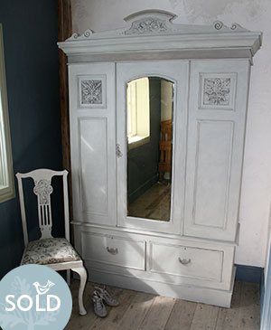 Pedran hand painted shabby chic  Edwardian Wardrobe
