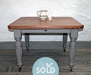 Pedran hand painted shabby chic Pretty Extending Rustic Walnut Table