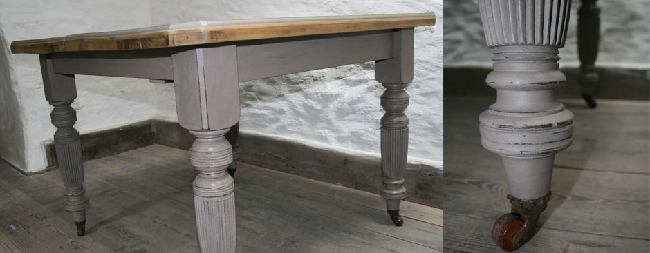 Pedran hand painted Victorian Rustic Farmhouse Extending Table
